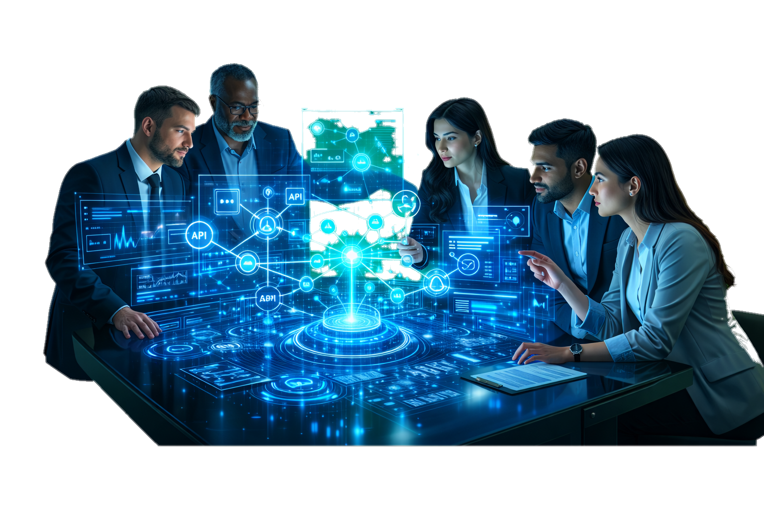 Enterprise dashboard showing AI workflow automation